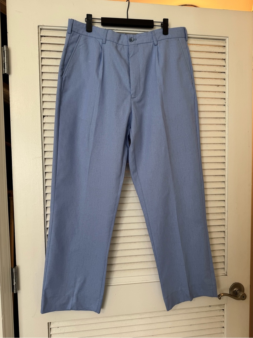Men's Dress Pants in Light Blue - Classic Pleated Tailored Fit